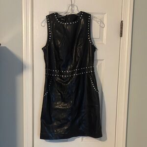 Black Studded Leather Dress